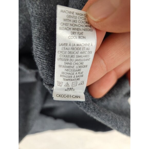 Calvin Klein Men's Sweater Size Med Pullover 1/4 Zip Shoulder Patch Cotton Gray - Picture 11 of 13